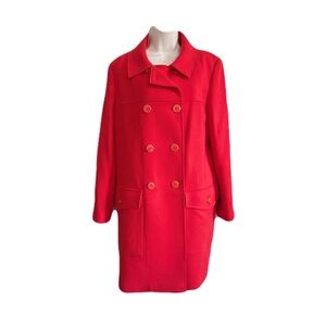 DKNY Coral 100% Wool Pea Coat, Size M